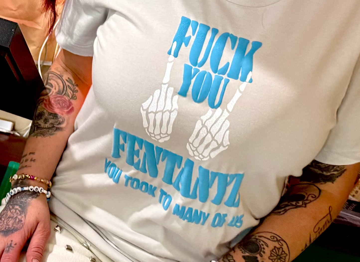 F* You Fentanyl" Classic Tee (Teal Print)