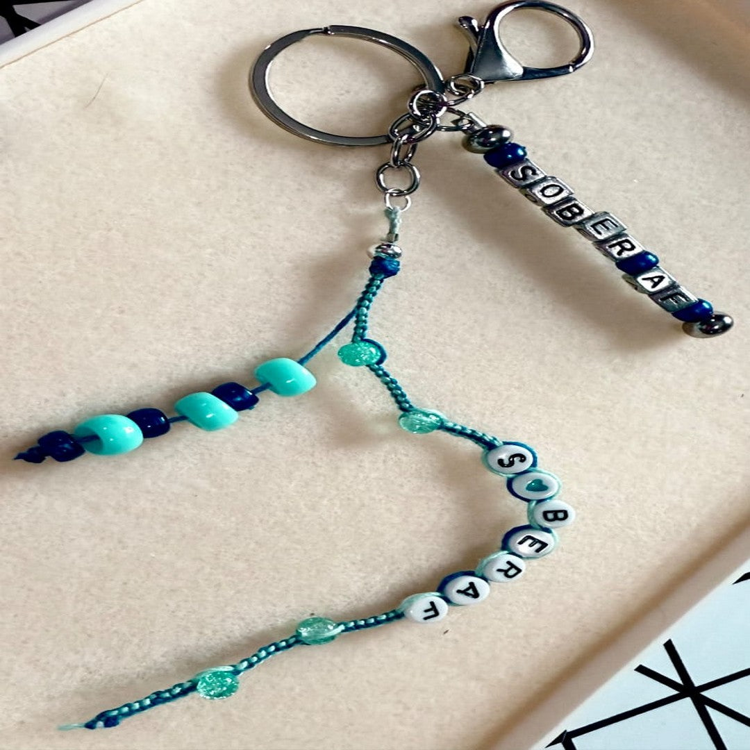 Keychain with Beads and Charms