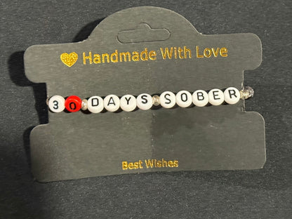 30 Day - Milestone Bead Sobriety Bracelet