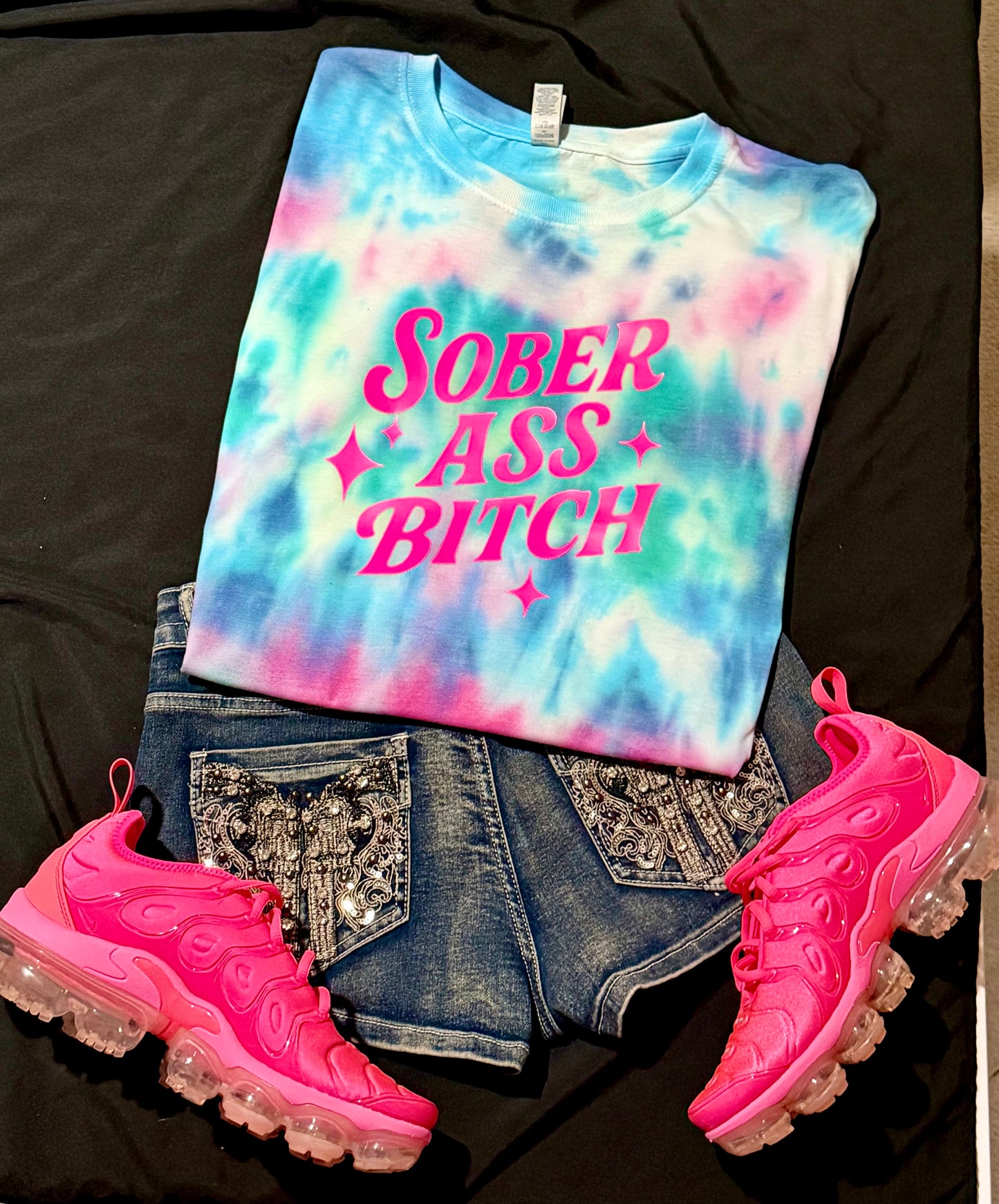 "Sober Ass Bitch" Tie-Dye Tee - multiple colors